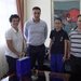 Imagen del alcalde y la concejal de Deportes del Ayuntamiento de Arona, Jos� Alberto Gonz�lez Rever�n y M�nica Sierra, respectivamente, durante la recepci�n a Mar�a P�rez, campeona infantil de Espa�a de Tenis de Mesa. Mayo 2012