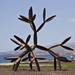 Metal carvings along the promenade