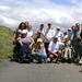 Punto de salida de la ruta del Malpaís de Rasca con grupo de senderistas discapacitados Punto de salida de la ruta del Malpaís de Rasca con grupo de senderistas discapacitados