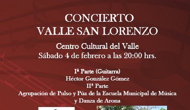 Cartel concierto de guitarra en Valle San Lorenzo. Febrero 2012