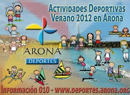 Cartel divulgativo de las Actividades Deportivas Verano 2012 en Arona.